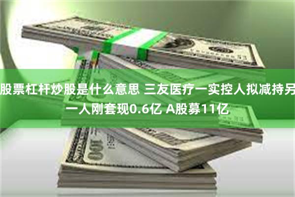 股票杠杆炒股是什么意思 三友医疗一实控人拟减持另一人刚套现0.6亿 A股募11亿