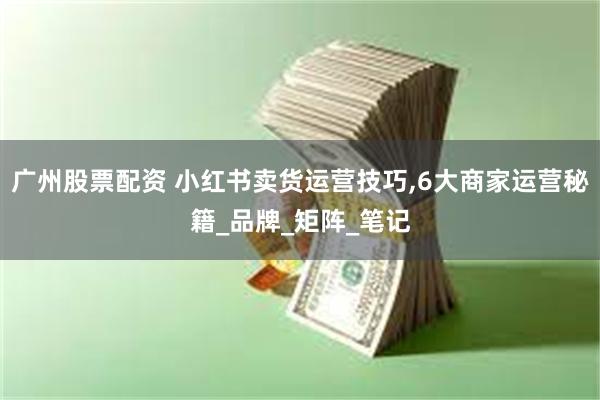 广州股票配资 小红书卖货运营技巧,6大商家运营秘籍_品牌_矩阵_笔记